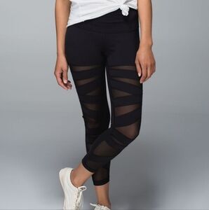 Lululemon High Times Crop Pant (High-Rise) Tech Mesh 26" Black 2